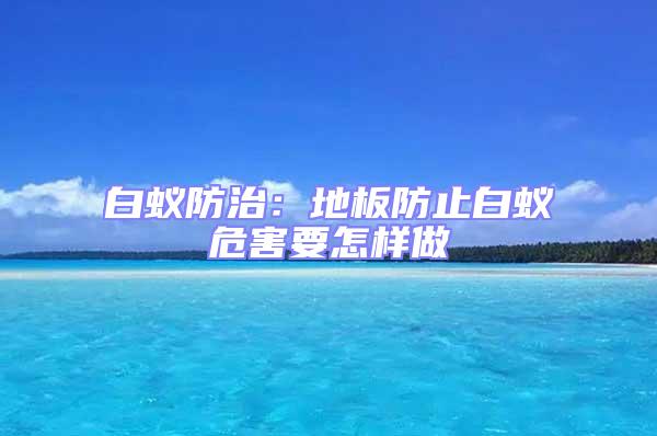 白蟻防治:地板防止白蟻危害要怎樣做