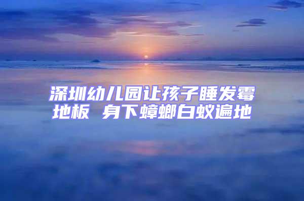 深圳幼兒園讓孩子睡發霉地板 身下蟑螂白蟻遍地