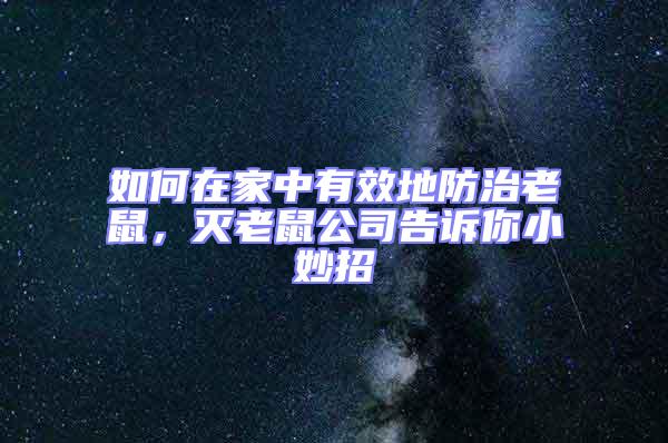 如何在家中有效地防治老鼠,滅老鼠公司告訴你小妙招