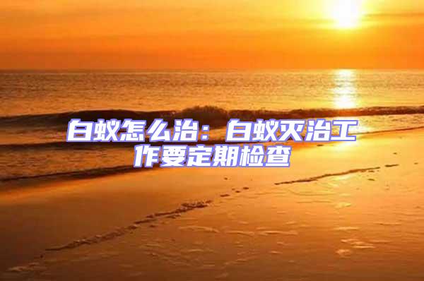 白蟻怎么治:白蟻滅治工作要定期檢查