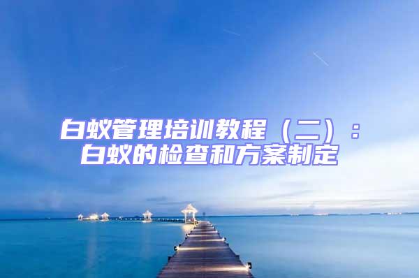 白蟻管理培訓教程(二):白蟻的檢查和方案制定