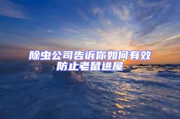 除蟲公司告訴你如何有效防止老鼠進(jìn)屋
