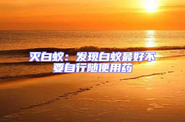 滅白蟻:發(fā)現(xiàn)白蟻?zhàn)詈貌灰孕须S便用藥