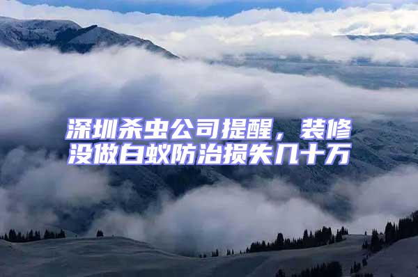 深圳殺蟲公司提醒，裝修沒做白蟻防治損失幾十萬