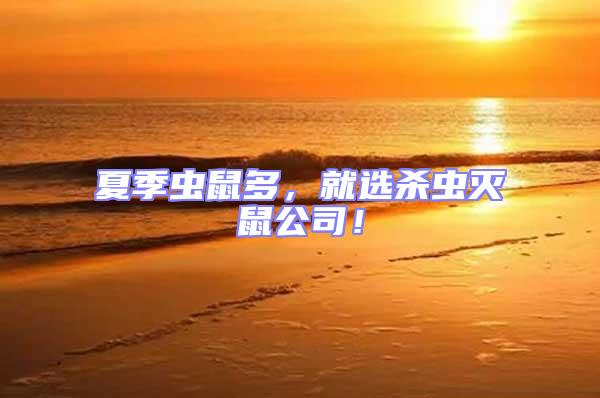 夏季蟲鼠多，就選殺蟲滅鼠公司！