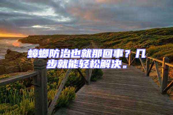 蟑螂防治也就那回事?幾步就能輕松解決。