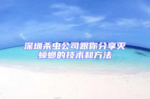 深圳殺蟲公司跟你分享滅蟑螂的技術和方法