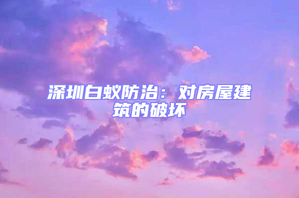 深圳白蟻防治：對房屋建筑的破壞