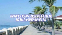 深圳白蟻防治公司介紹龍眼樹(shù)白蟻防治方法