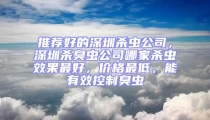 推薦好的深圳殺蟲公司，深圳殺臭蟲公司哪家殺蟲效果最好，價格最低，能有效控制臭蟲