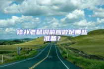 修補老鼠洞前應做足哪些準備？