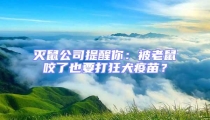 滅鼠公司提醒你：被老鼠咬了也要打狂犬疫苗？